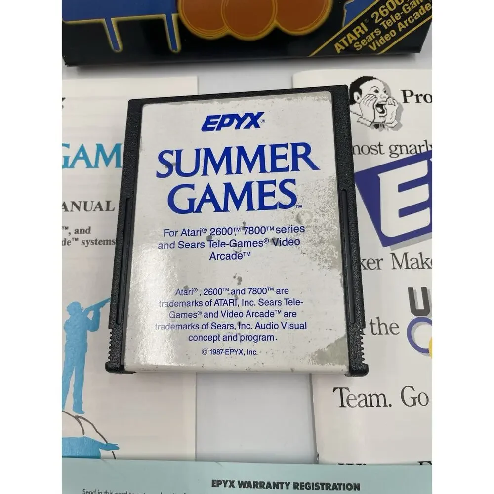 Summer Games for Atari 2600, 7200 1984 EPYX Complete With Manual